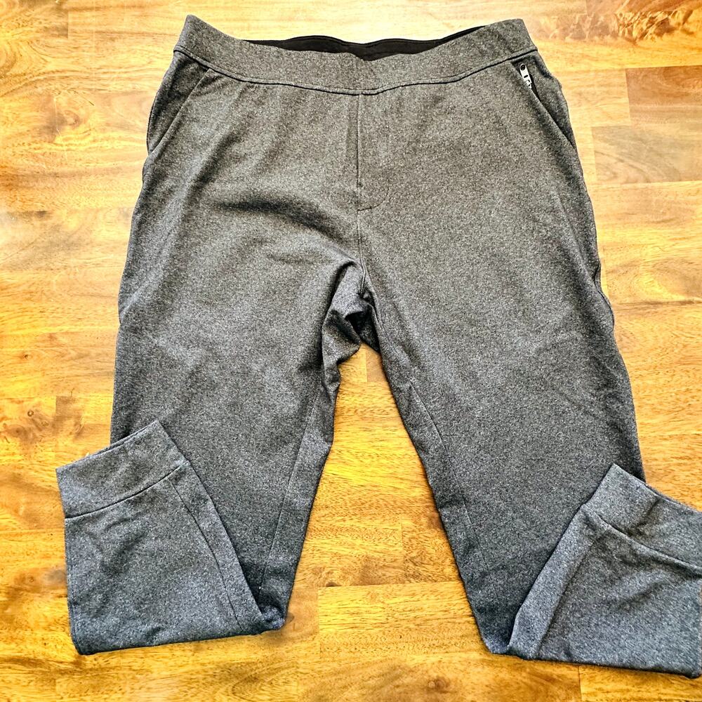 Public Rec Athletic Pants 36/30 Mens Black Elastic Waist Tapered Legs Pockets